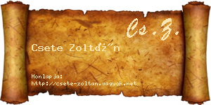 Csete Zoltán névjegykártya